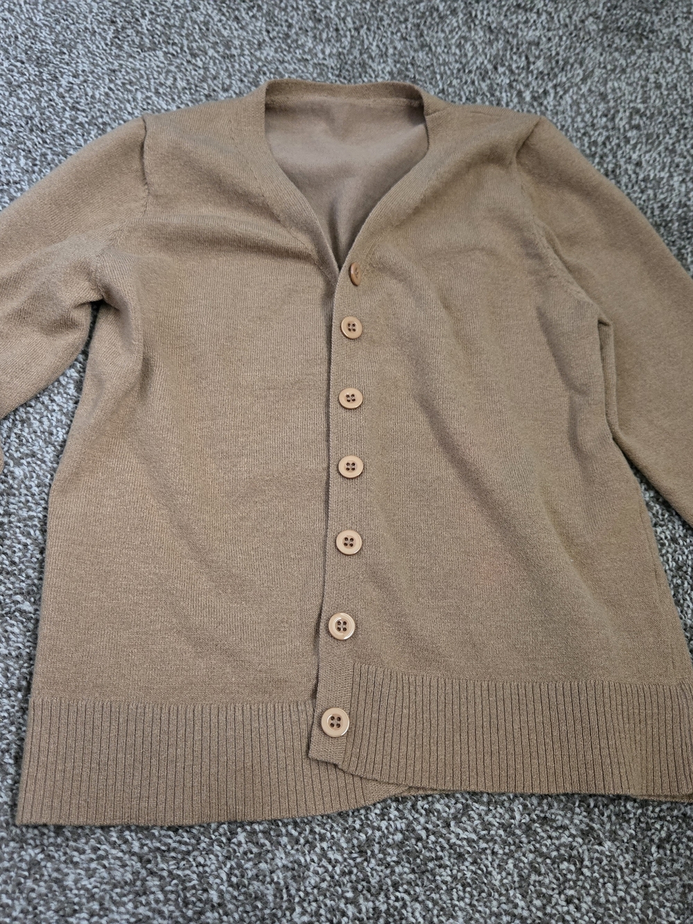 Women's Classic Brown Button-Front Cardigan Sweater